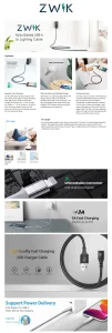 zwik premium nylon braided usb lightning cable amazon marketing agency